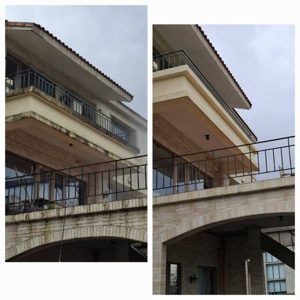 冬山鄉教會外牆青苔高壓沖洗